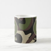 Militair Camouflage Groen bruin Patroonmonogram Koffiemok (Center)