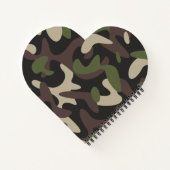 Militair Camouflage Groen Bruin Patroonmonogram Notitieboek (Achterkant)