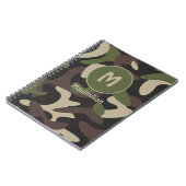 Militair Camouflage Groen Bruin Patroonmonogram Notitieboek (Linkerzijde)