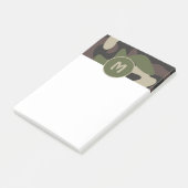 Militair Camouflage Groen Bruin Patroonmonogram Post-it® Notes (Schuin)