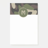 Militair Camouflage Groen Bruin Patroonmonogram Post-it® Notes (Voorkant)