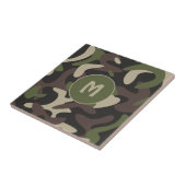 Militair Camouflage Groen Bruin Patroonmonogram Tegeltje (Zijkant)