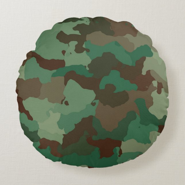 Militair Camouflage Patroon (Strijdkrachten) Rond Kussen (Voorkant)