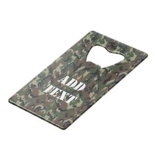 Militair Camouflage Patroon voor bossen Creditkaart Flessenopener