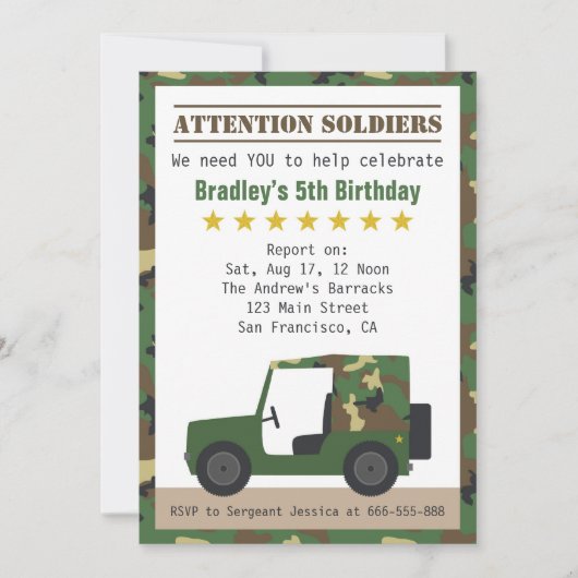Militair Camouflage Pattern Soldier Boy Birthday Kaart (Voorkant)