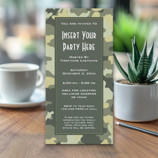 Militair camouflagefeest uitnodiging