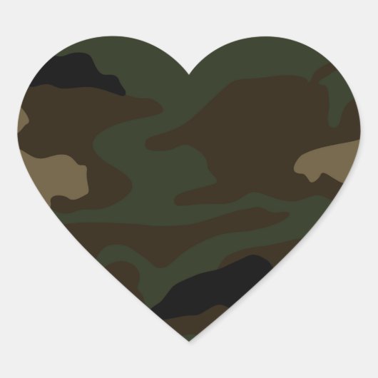 militair camouflagepatroon hart sticker (Voorkant)