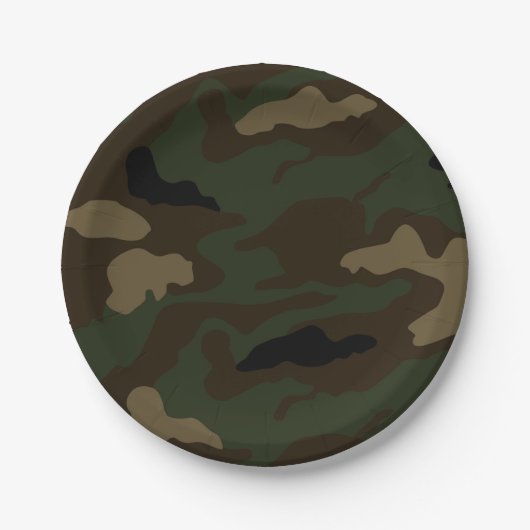 Militair camouflagepatroon Leger Soldaat Uniform K Papieren Bordje (Voorkant)