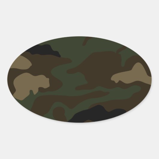 militair camouflagepatroon ovale sticker (Voorkant)