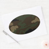 militair camouflagepatroon ovale sticker (Envelop)