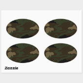 militair camouflagepatroon ovale sticker (Vel)