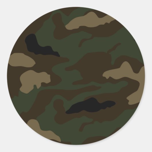 militair camouflagepatroon ronde sticker (Voorkant)