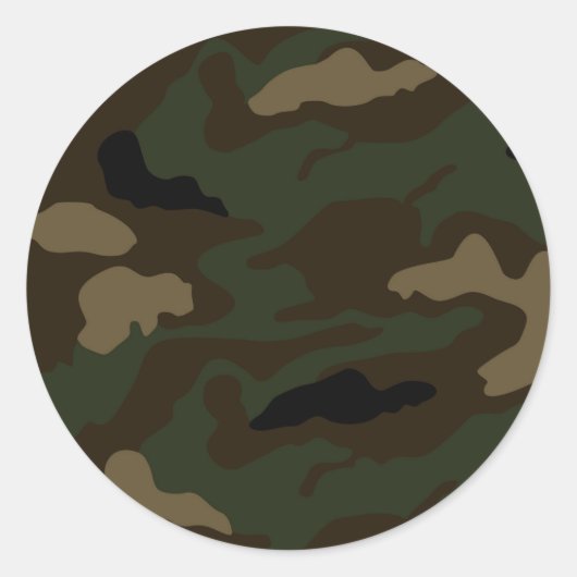 militair camouflagepatroon ronde sticker (Voorkant)