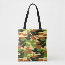 militair camouflagepatroon tote bag