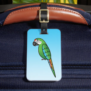 Militair Cartoon Ara Papegaai Vogel Bagagelabel