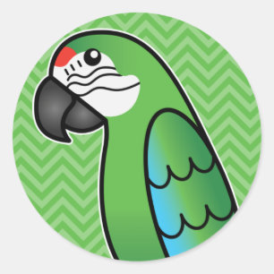 Militair Cartoon Ara Papegaai Vogel Ronde Sticker