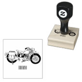 Militair cruiser motorfiets cartoon illustratie rubberstempel (Gestempeld)