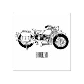 Militair cruiser motorfiets cartoon illustratie rubberstempel (Afrduk)