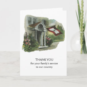 Militair: Dank u voor de Dienst van de Familie Bedankkaart