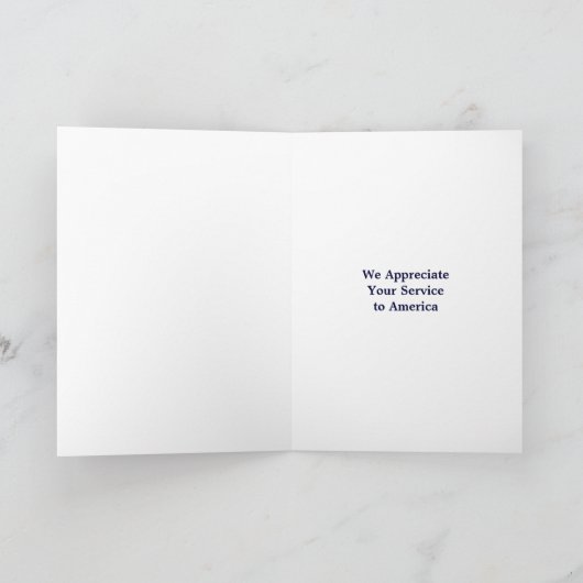Militair dank u voor het dienen van ons land gewoo bedankkaart (Binnen)