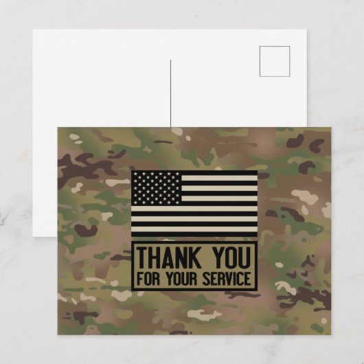 Militair - Dank u voor uw dienst Briefkaart (Voorkant / Achterkant)