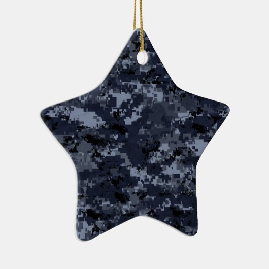 Militair digitaal blauw Camo Star-Ornament Keramisch Ornament (Rechts)