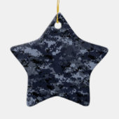 Militair digitaal blauw Camo Star-Ornament Keramisch Ornament (Voorkant)