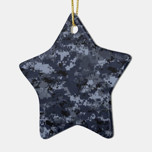 Militair digitaal blauw Camo Star-Ornament Keramisch Ornament (Links)