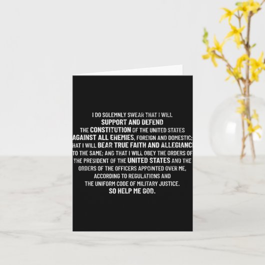 Militair Eed Verdedig De Grondwet Veteraan Mili Kaart (Gele Bloem)