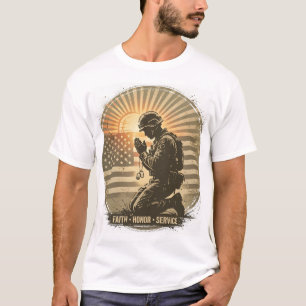 Militair eerbetoon T-shirt - Gebeds Soldaten Stree
