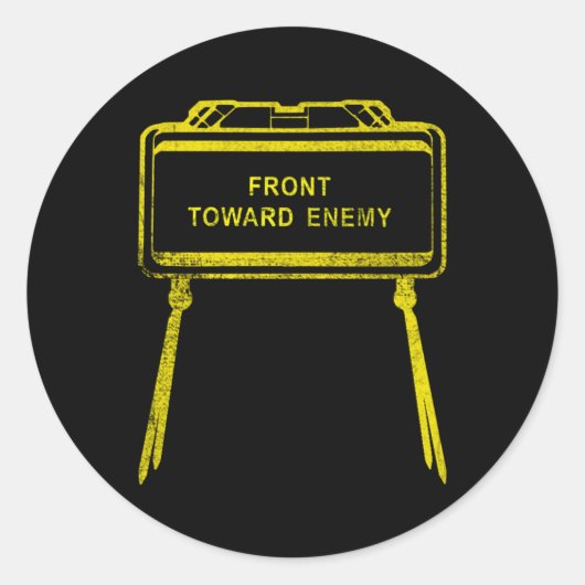 Militair front richting vijand M18A1 Claymore mijn Ronde Sticker (Voorkant)