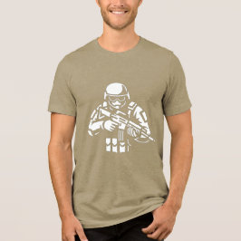 Militair Gamer Schedel Helm Ontwerp T-Shirt