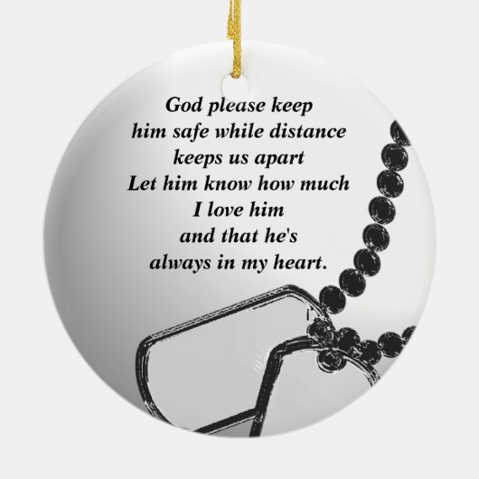 militair gebed keramisch ornament (Achterkant)