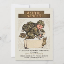 Militair geboorteaankondiging Nieuwe Rekruut Neutr Kaart