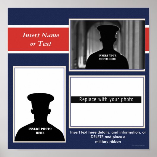 Militair Gedekte fotocollage Poster (Voorkant)