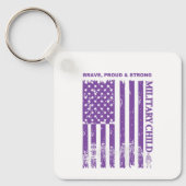 Militair - Gepersonaliseerde Paarse Up Military Ch Sleutelhanger (Voorkant)