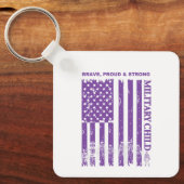 Militair - Gepersonaliseerde Paarse Up Military Ch Sleutelhanger (Voorkant)