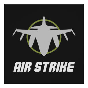 Militair gevechtsvliegtuig luchtaanval perfect poster