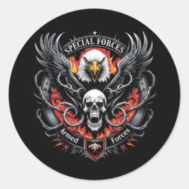 Militair Gewapende Strijdkrachten Liefhebber Grafi Ronde Sticker