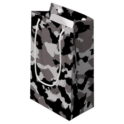 Militair grijs Camouflage Patroon Klein Cadeauzakje (Voorkant Gekanteld)