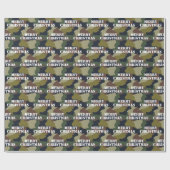 Militair Groen Bruin Camouflage Kerst Cadeaupapier (Vlak)