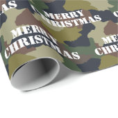 Militair Groen Bruin Camouflage Kerst Cadeaupapier (Rol Hoek)