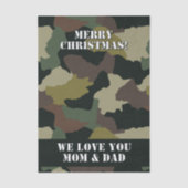 Militair Groen Bruin Camouflage Kerst Tissuepapier (Voorkant)