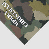 Militair Groen Bruin Camouflage Kerst Tissuepapier (Detail)