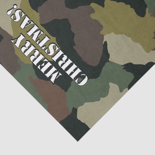 Militair Groen Bruin Camouflage Kerst Tissuepapier (Detail)