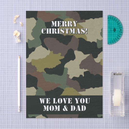 Militair Groen Bruin Camouflage Kerst Tissuepapier (Craft)