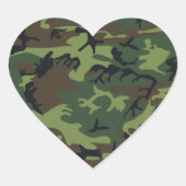 Militair Groen Camouflage Hart Sticker (Voorkant)