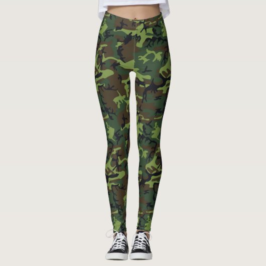 Militair Groen Camouflage Leggings (Voorkant)