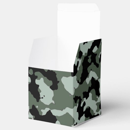 Militair groen Camouflage Patroon Bedankdoosjes (Geopend)