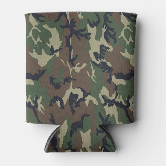Militair groen Camouflage Patroon Blikjeskoeler (Voorkant)